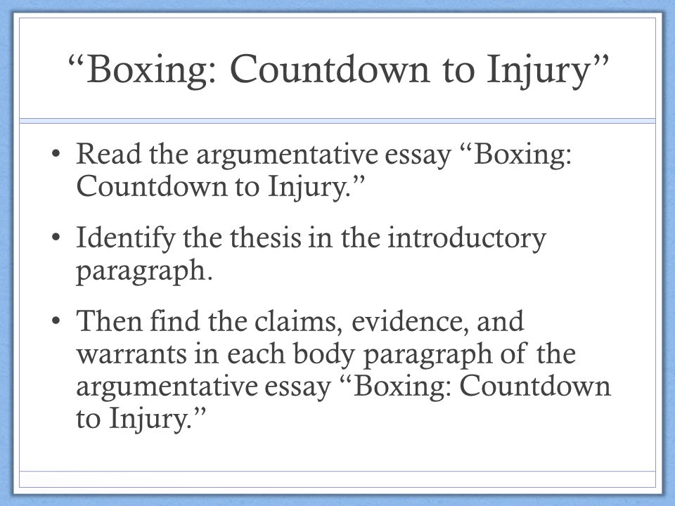 Argumentative Thesis