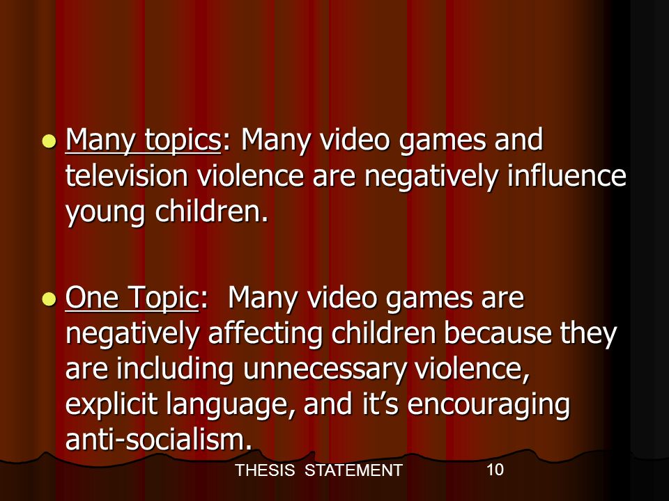 thesis statement about violence on television thesis statement about violence on television