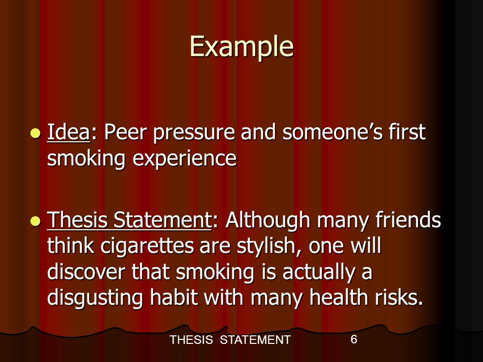 Thesis statement on smoking