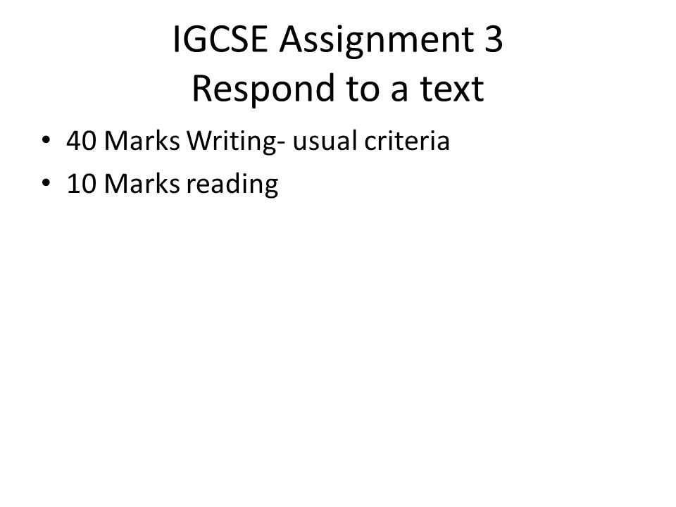 Igcse first language english coursework assignment 3
