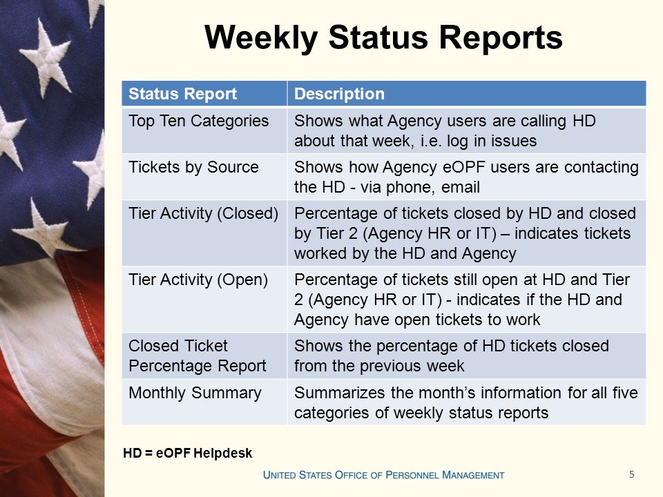 what is a status report