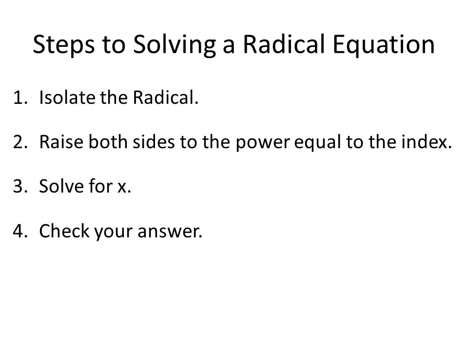 Solving Radical Equations Worksheet With Answers Solving Radical Equations Chapter 7 6 What Is A Equation