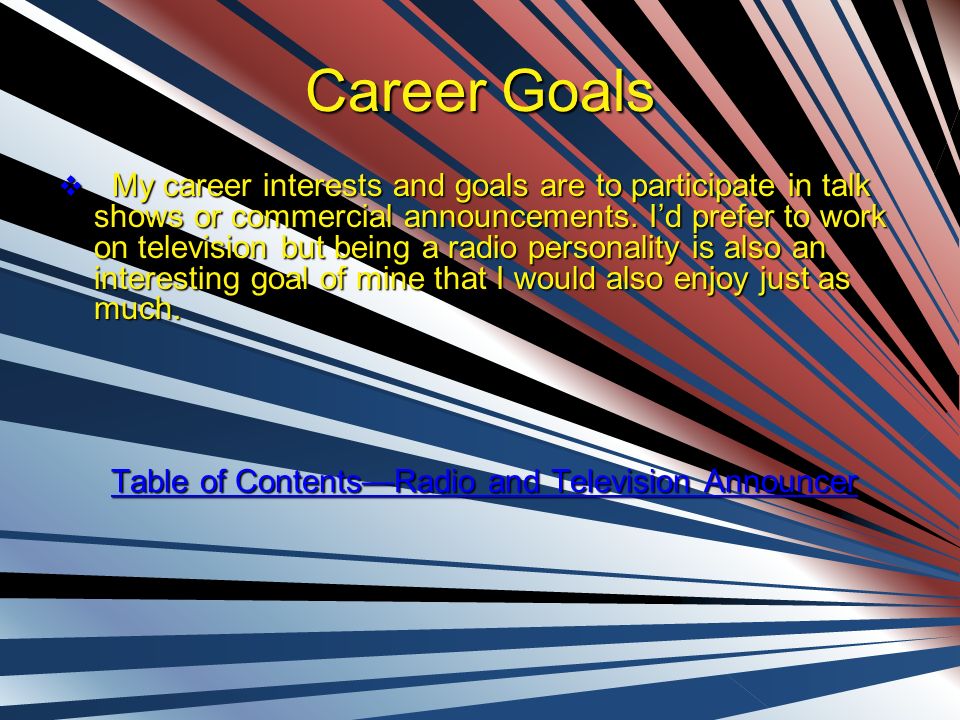 my career goals are
