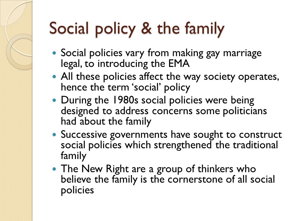 social policy and the family social policy and the family