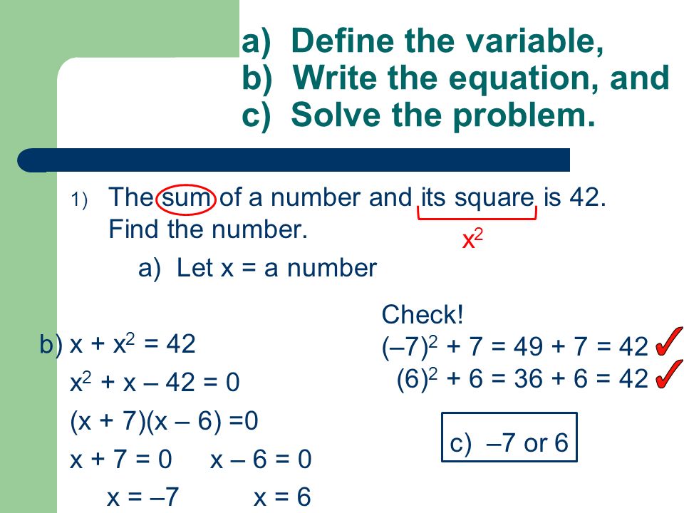 4 8 Polynomial Word Problems A Define The Variable B Write A Define The Variable B Write Equation And C Solve