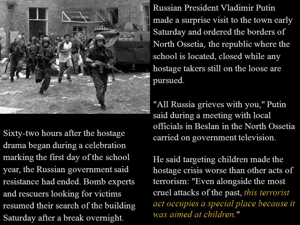 Image result for beslan hostage crisis begins in russia