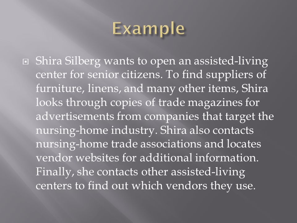  Shira Silberg wants to open an assisted-living center for senior citizens.