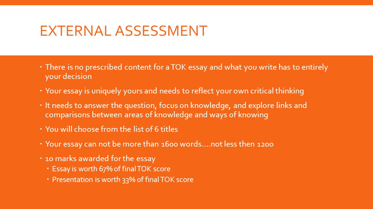 Tok Essay Example
