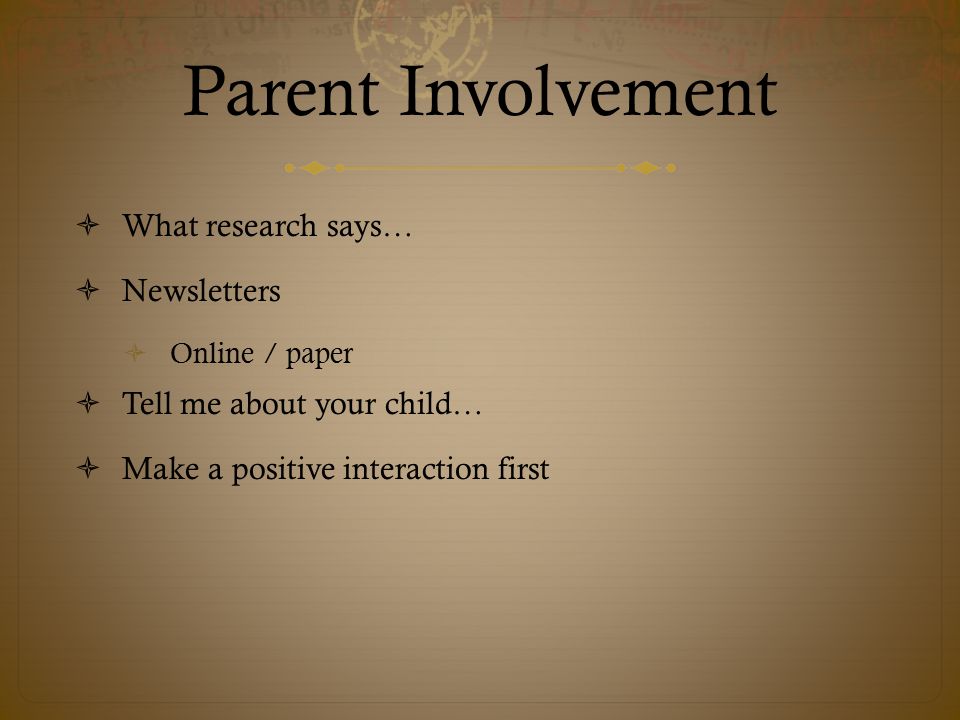 Parent involvement research paper