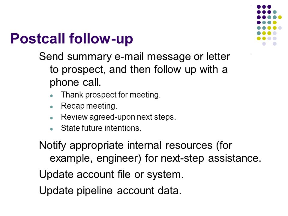 follow up sales call