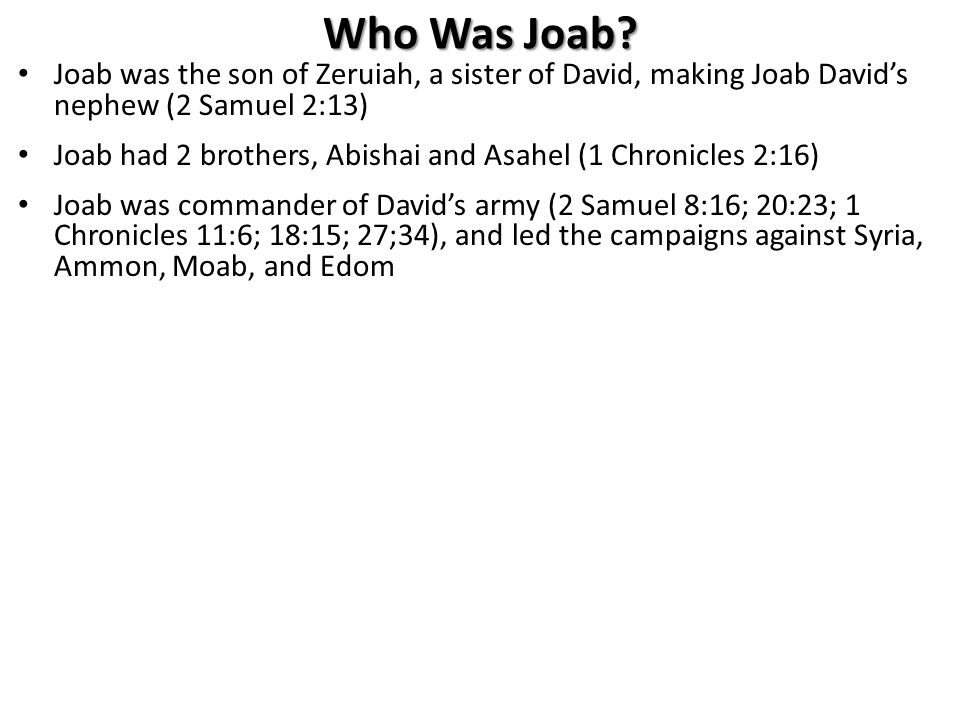 Who Was Joab.