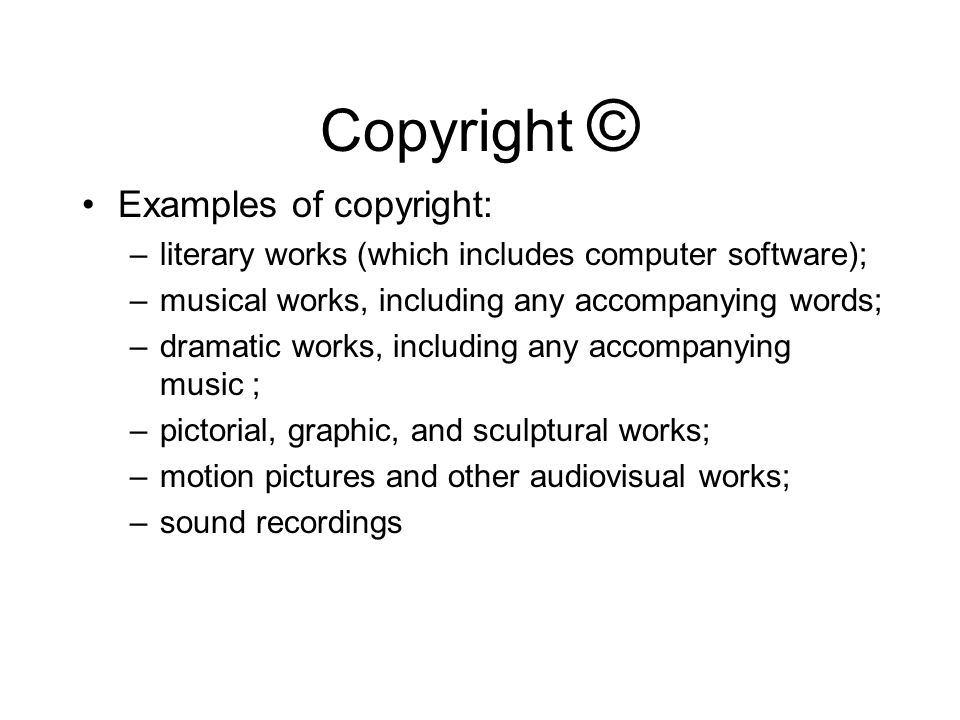 examples of copyright