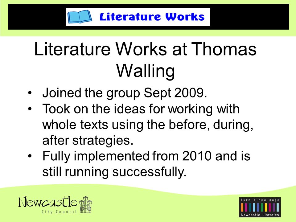 literature works at thomas walling joined the group sept took on the why i joined it works