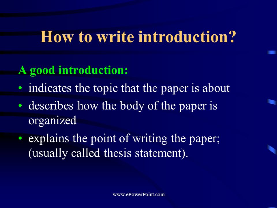Thesis Writing Introduction