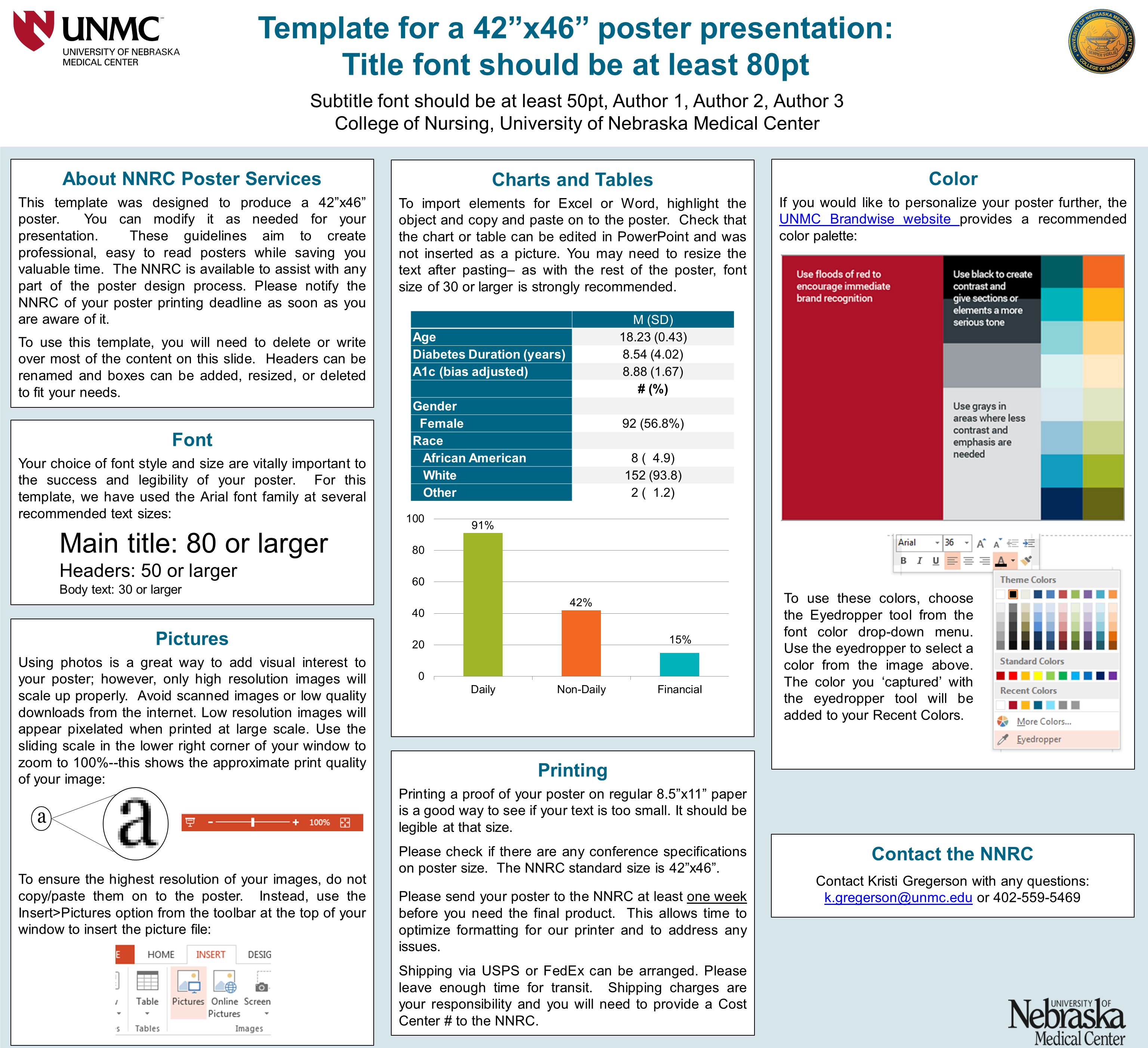 template for a 42”x46” poster presentation: title font should be template for a 42”x46” poster presentation: title font should be, Presentation templates