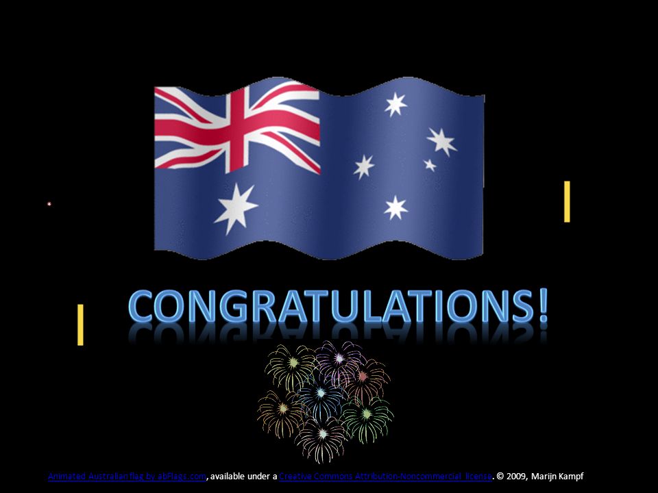 Animated Australian flag by abFlags.comAnimated Australian flag by abFlags.com, available under a Creative Commons Attribution-Noncommercial license.