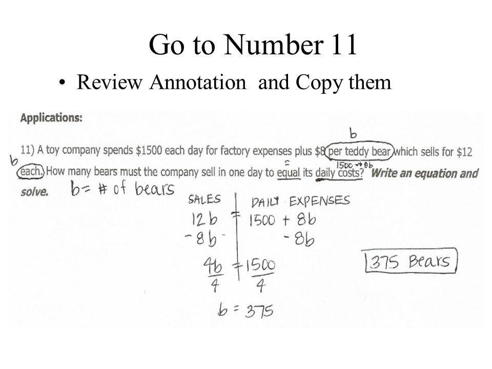 Go to Number 11 Review Annotation and Copy them