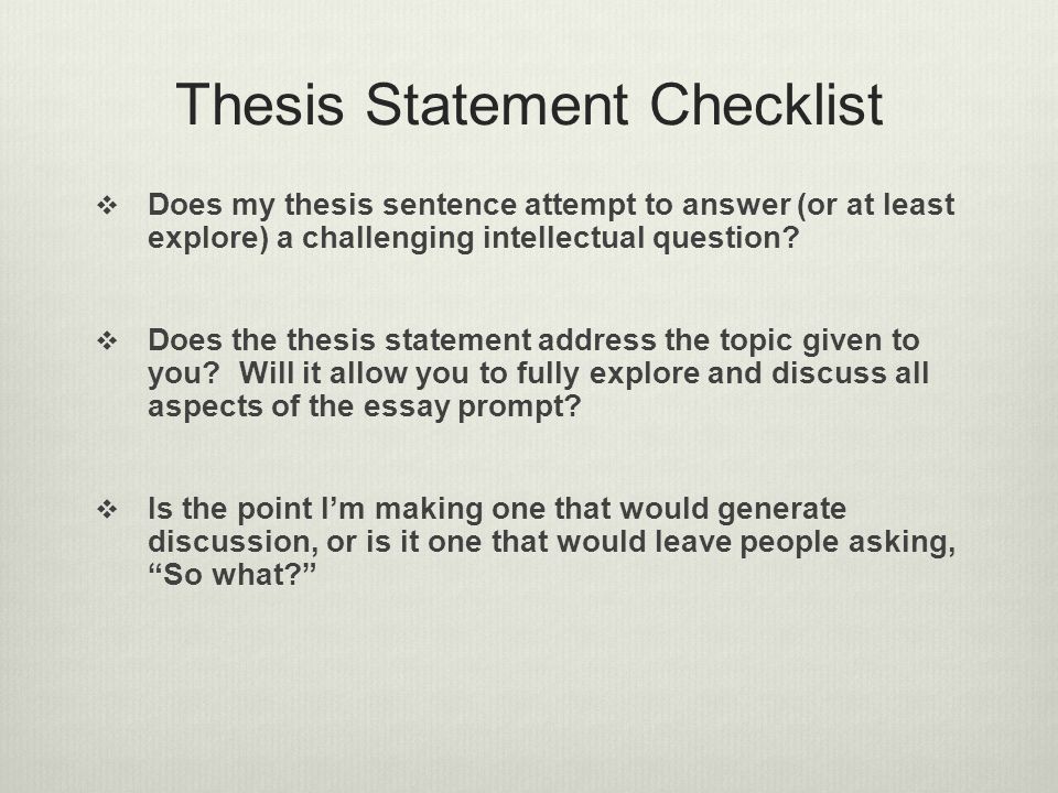 thesis sentance A thesis statement usually appears at the middle or end of the introductory paragraph of a paper then the writer's statement regarding the topic sentence. thesis sentance A thesis statement usually appears at the middle or end of the introductory paragraph of a paper then the writer's statement regarding the topic sentence.