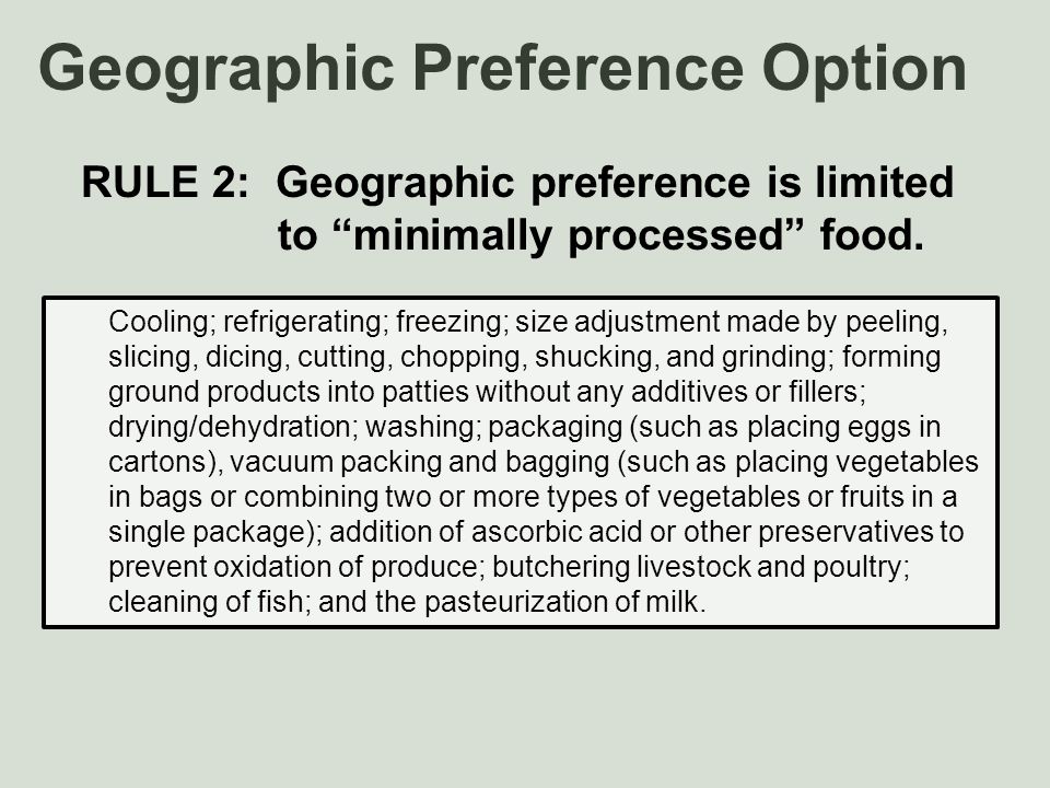 what is a geographic preference
