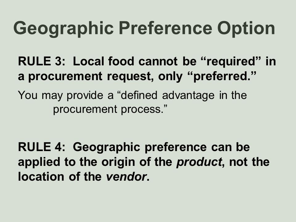 what is a geographic preference