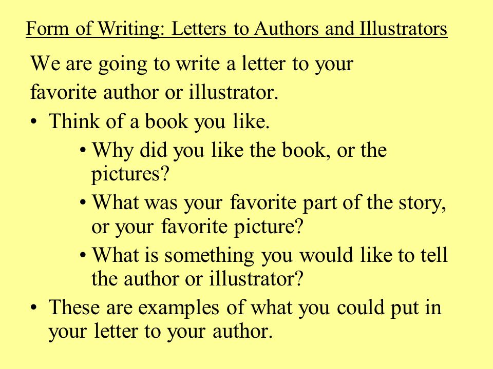 letter to the author letter to the author