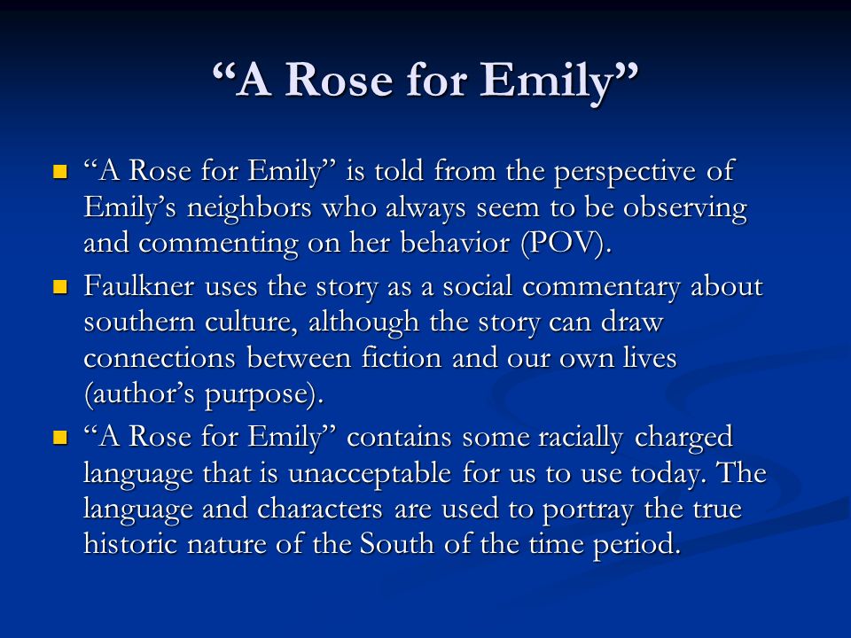 A Rose For Emily Thesis Statement