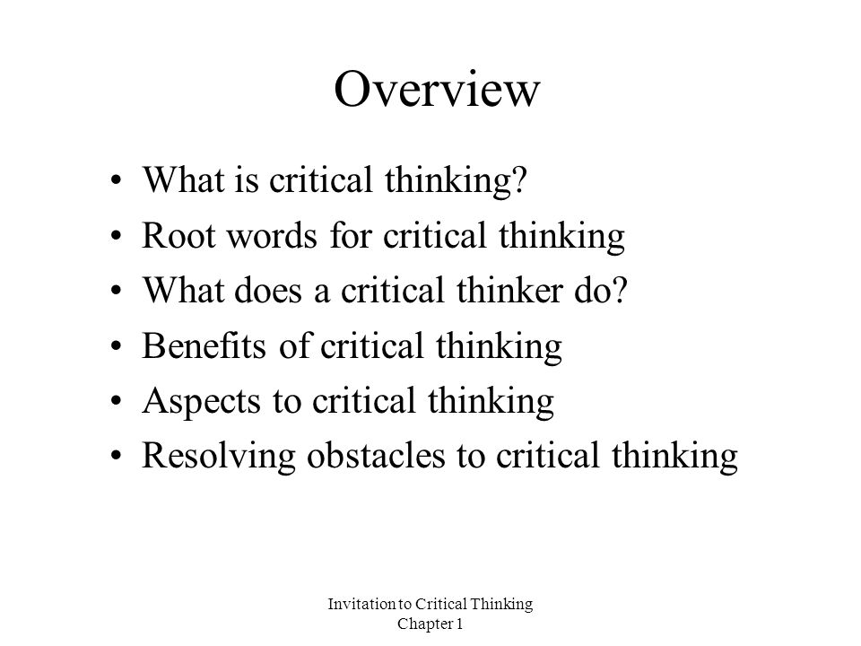 critical thinking aspects critical thinking aspects