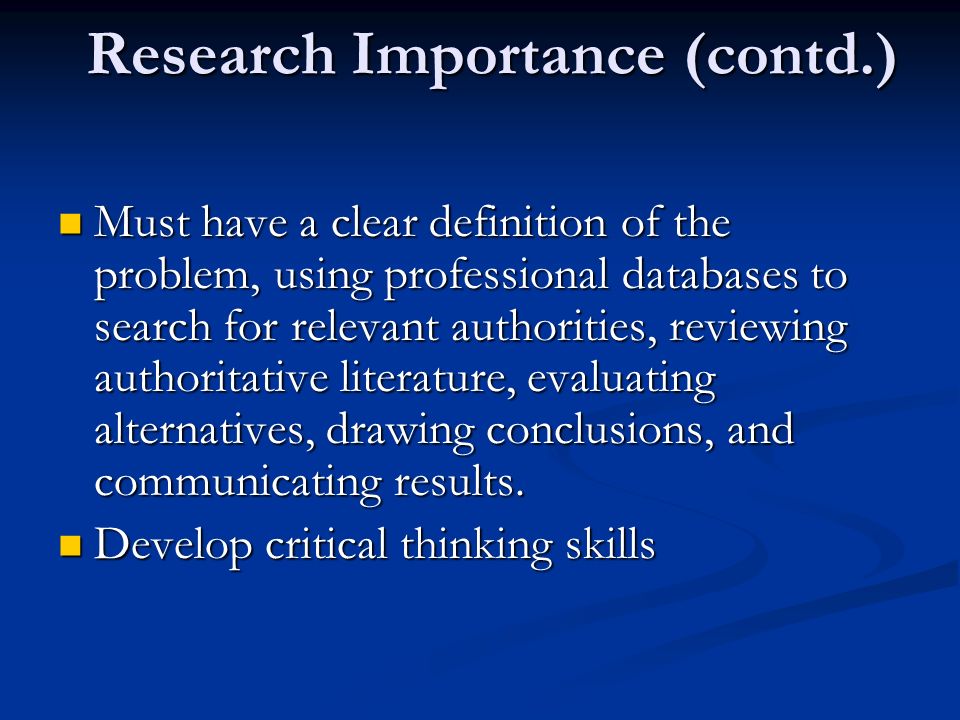 importance of research importance of research