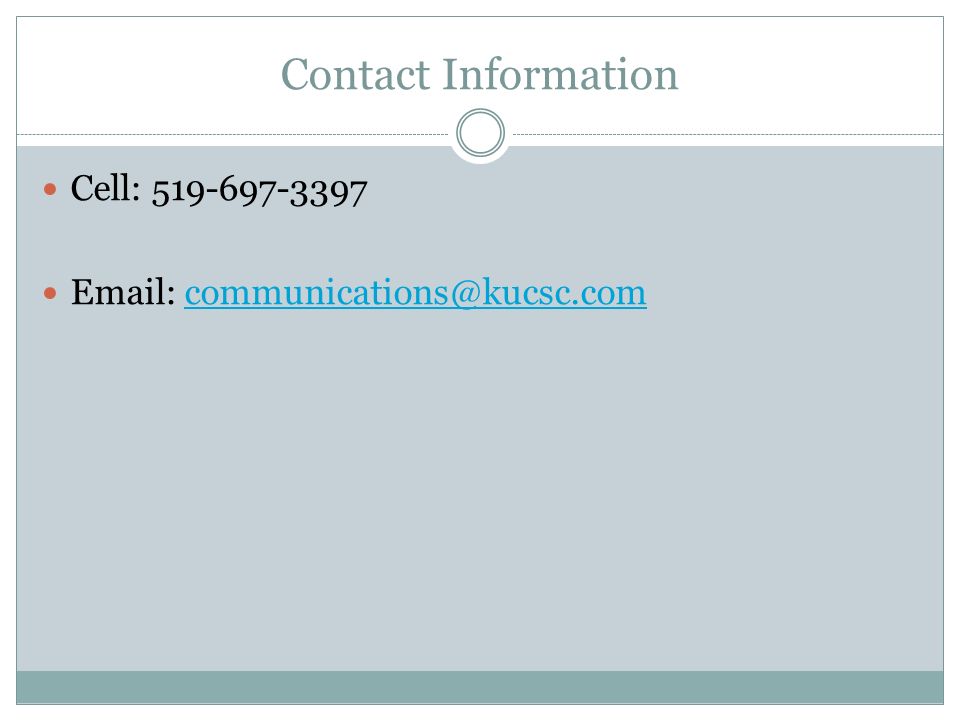 Contact Information Cell: