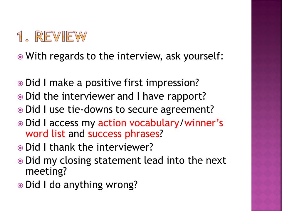 closing statement interview
