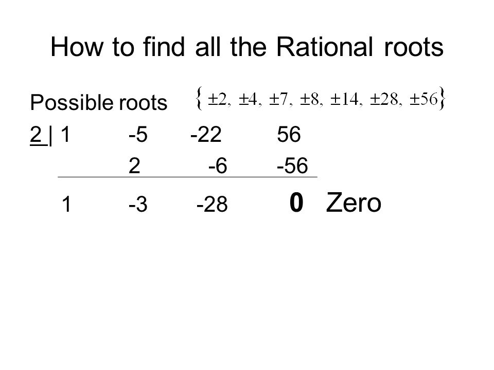 How to find all the Rational roots Possible roots 2 | Zero