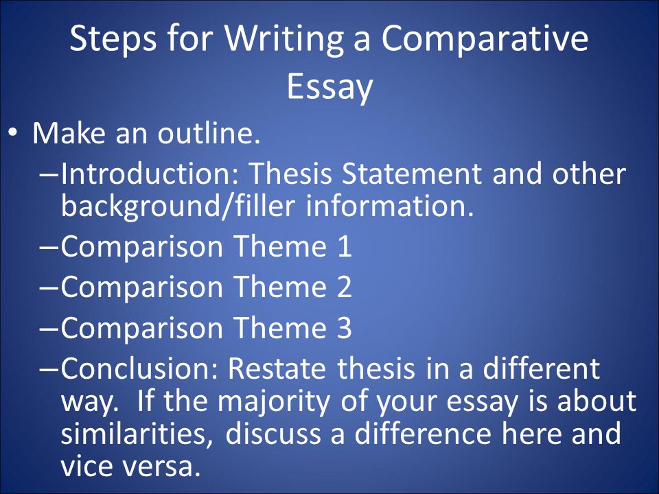 Thesis Statement For Comparison Essay