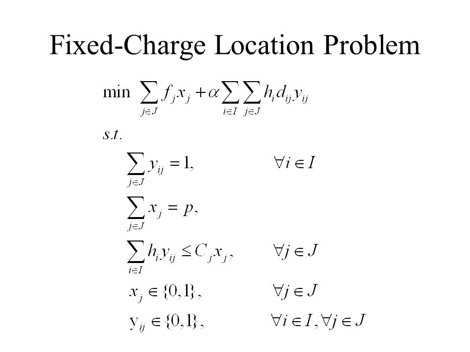Fixed-Charge Location Problem