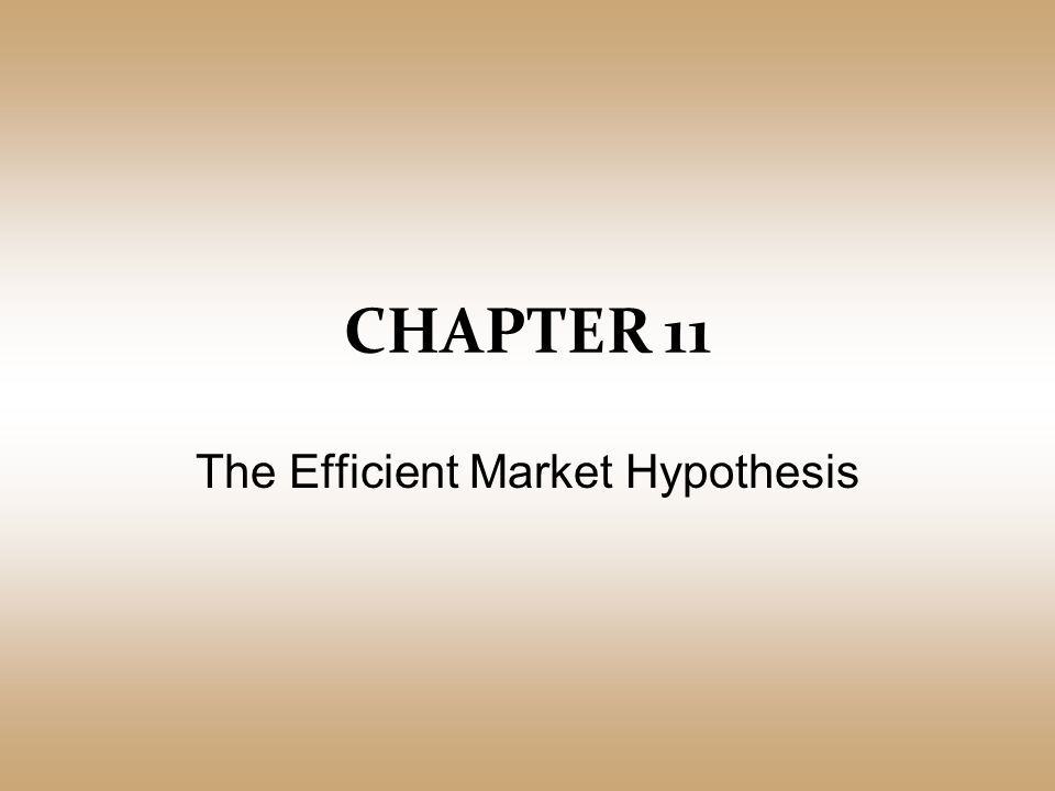 CHAPTER 11 The Efficient Market Hypothesis