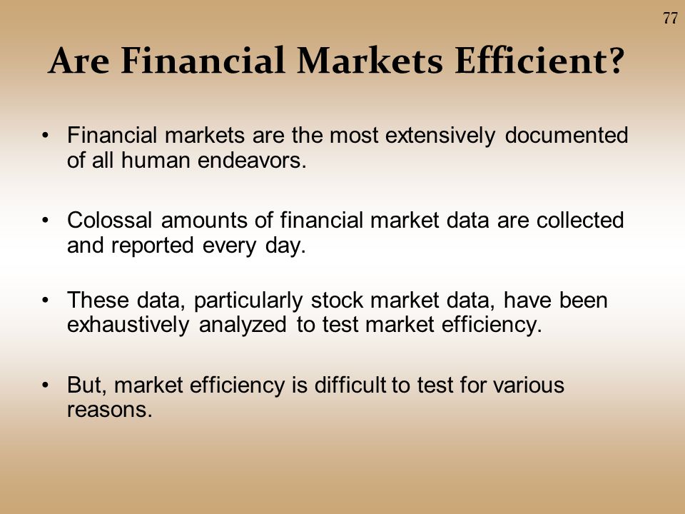 Are Financial Markets Efficient.