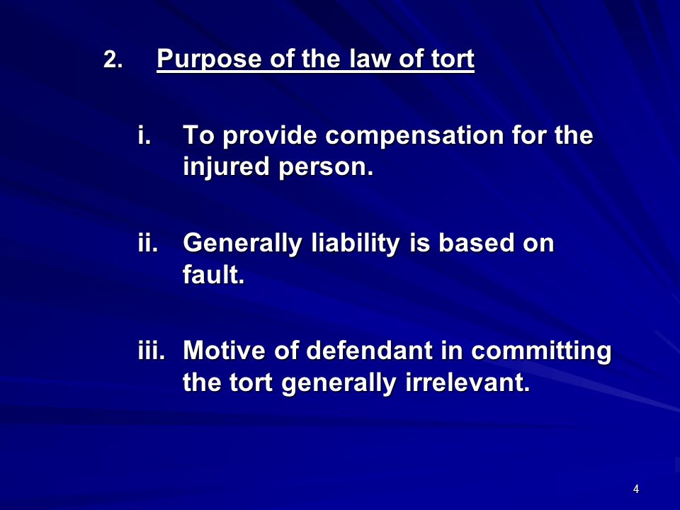 describe the four 4 objectives of tort law What is the difference between tort law and crime law follow 7 answers 7 report abuse are you sure you want to delete this answer yes no. describe the four 4 objectives of tort law What is the difference between tort law and crime law follow 7 answers 7 report abuse are you sure you want to delete this answer yes no.