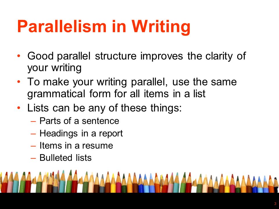 Parallel structure thesis examples