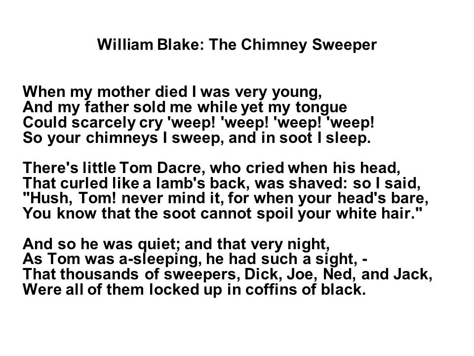 william blake the chimney sweeper