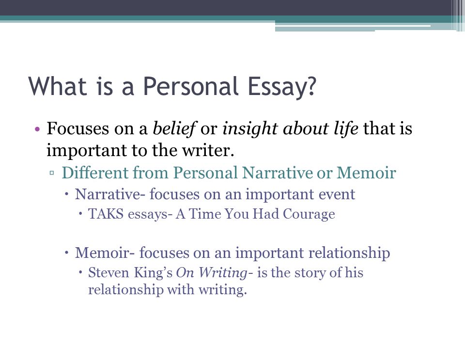 Personal Narrative Essay About Your Life