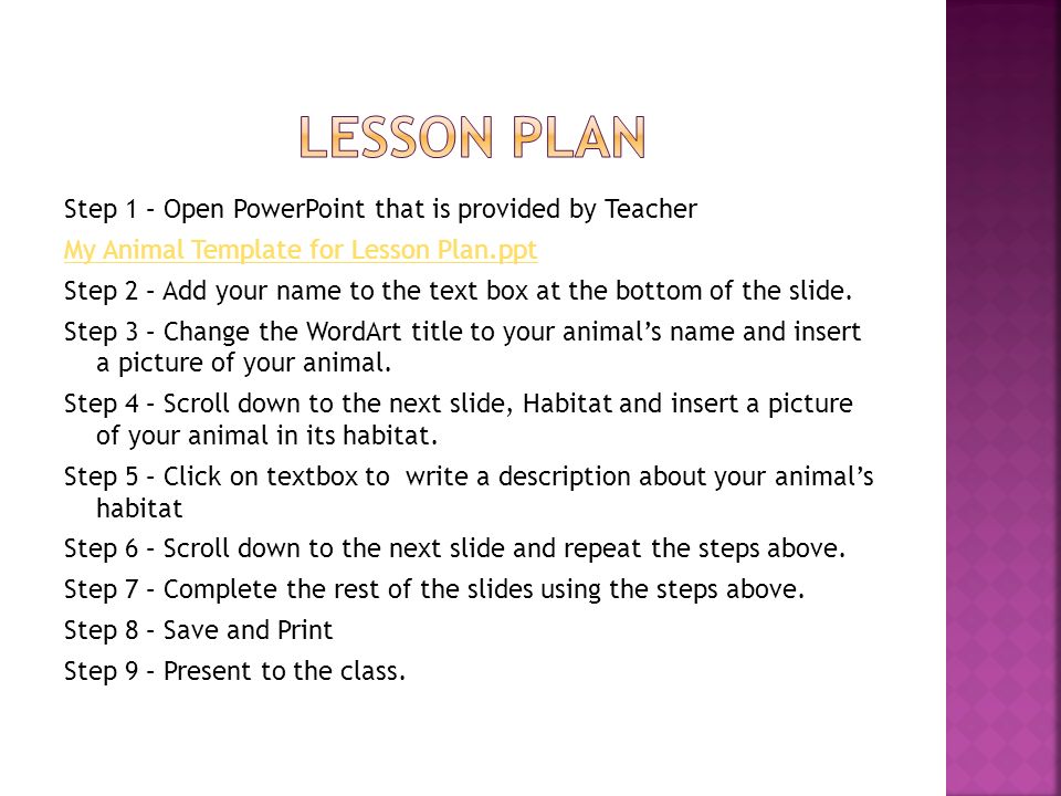 ms powerpoint lesson plan