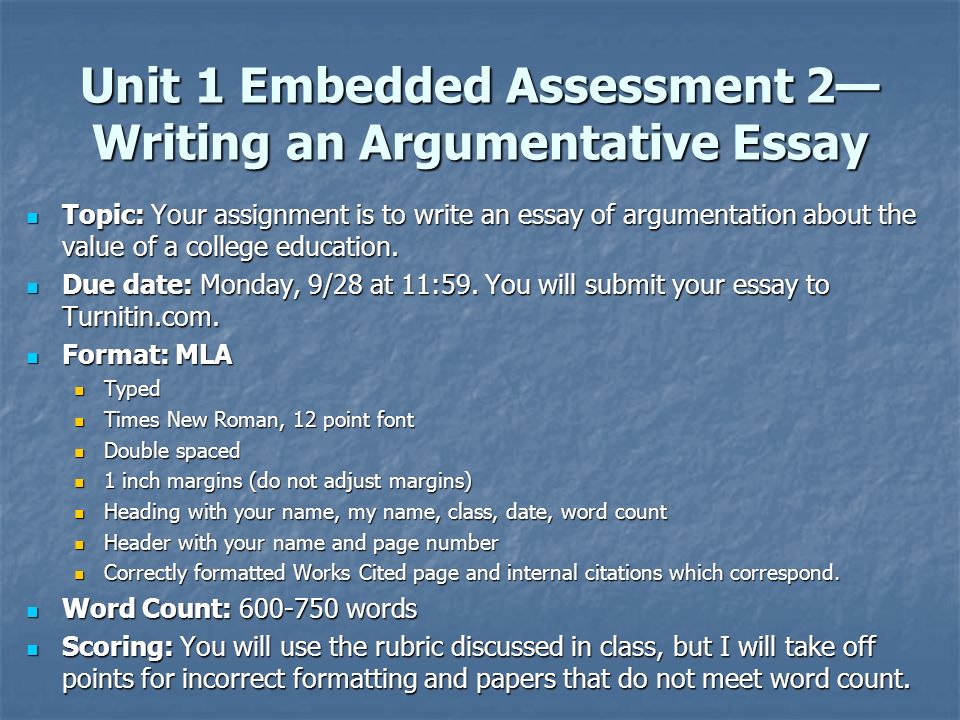 Argument Essay Topics For College