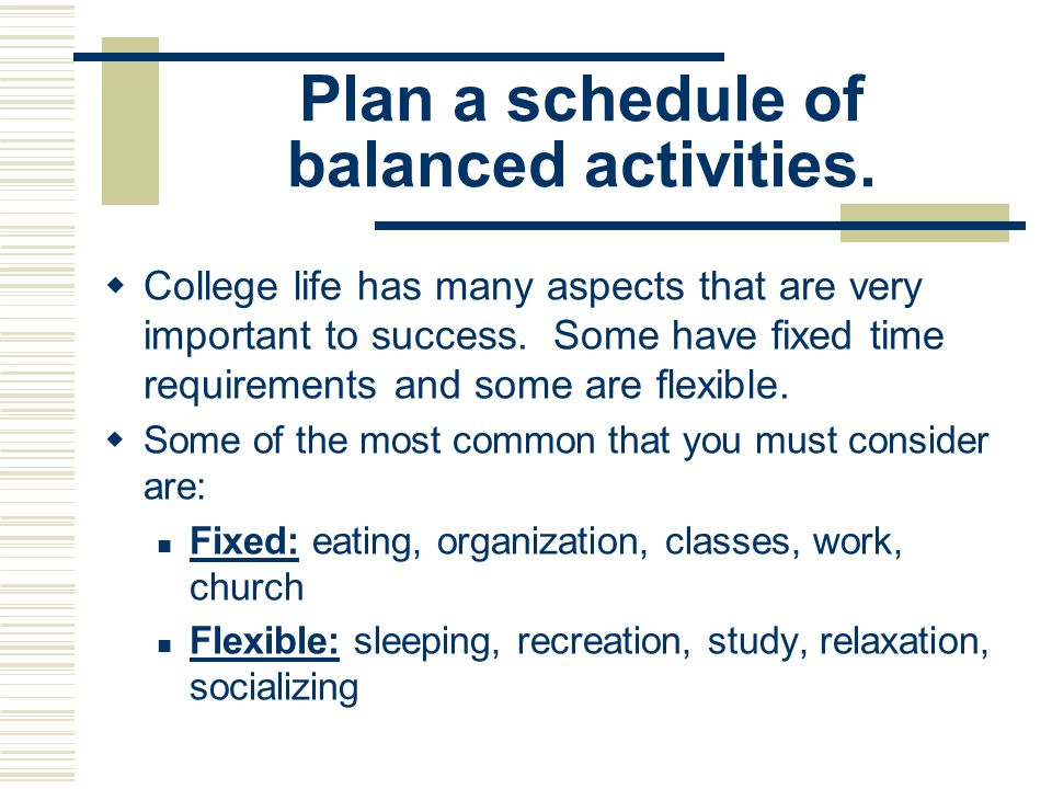plan college schedule