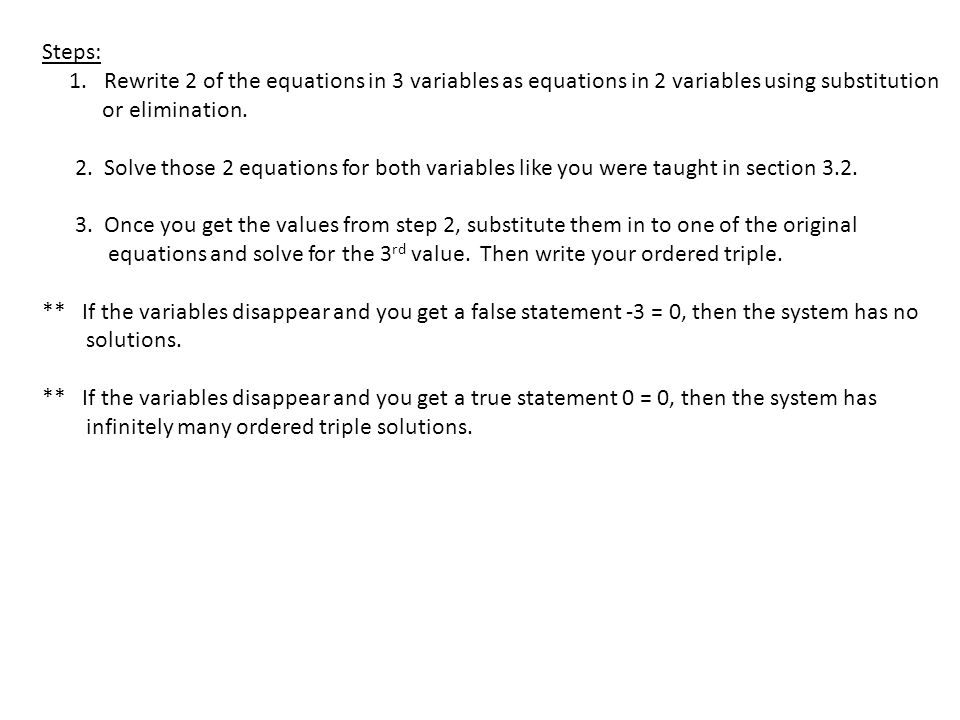 Advanced Algebra Notes Section 3 4 Solve Systems Of Linear 2 Steps 1