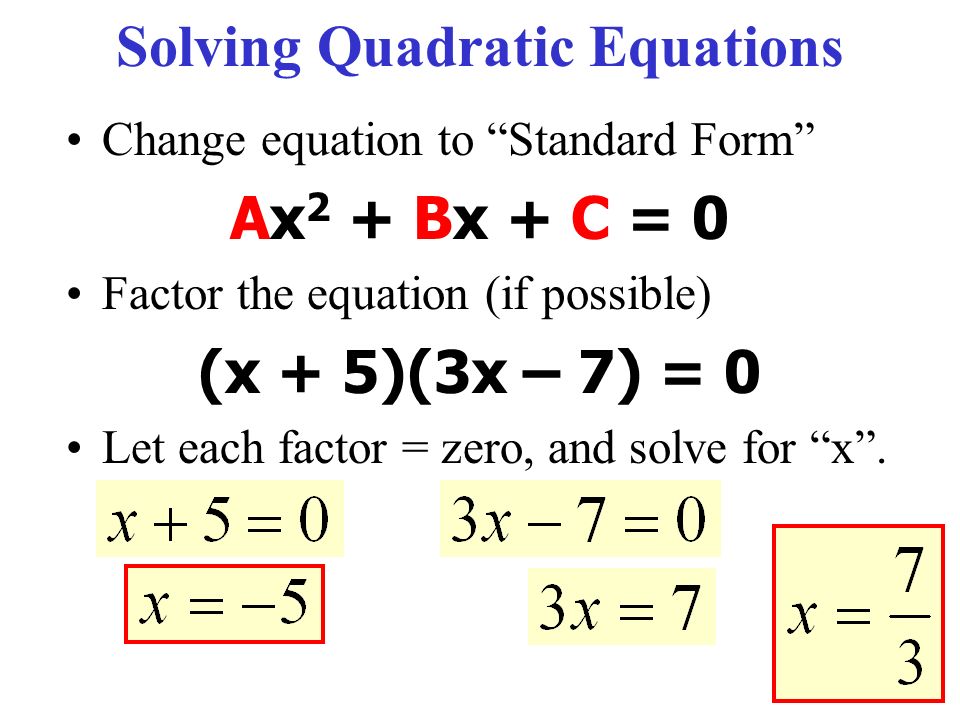 13 1 Introduction To Quadratic Equations Goal Write A 3 Solving