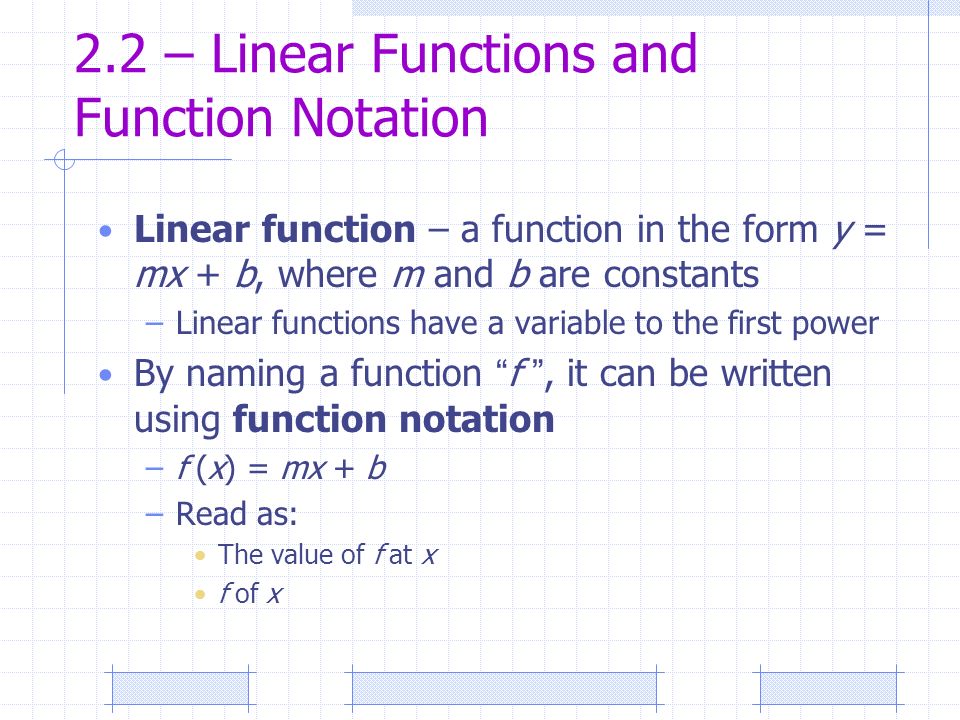 Chapter 2 Linear Equations And Functions And Graphing Linear Functions 3 2
