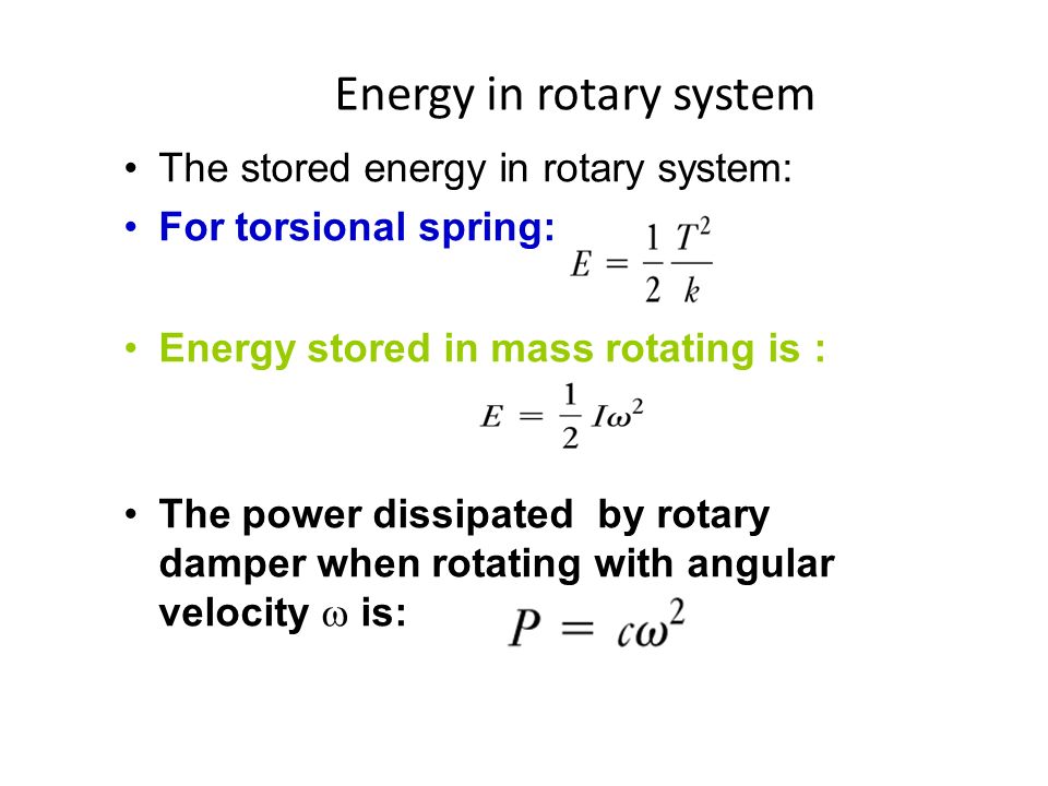 System Models Introduction In Order To Understand The Behavior Of 10 The D Energy In Rotary System For Torsional Spring Mass Rotating Is Power Dissipatedby Damper When With