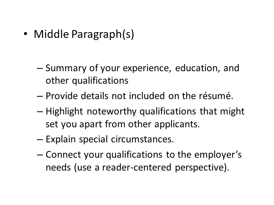 special qualifications