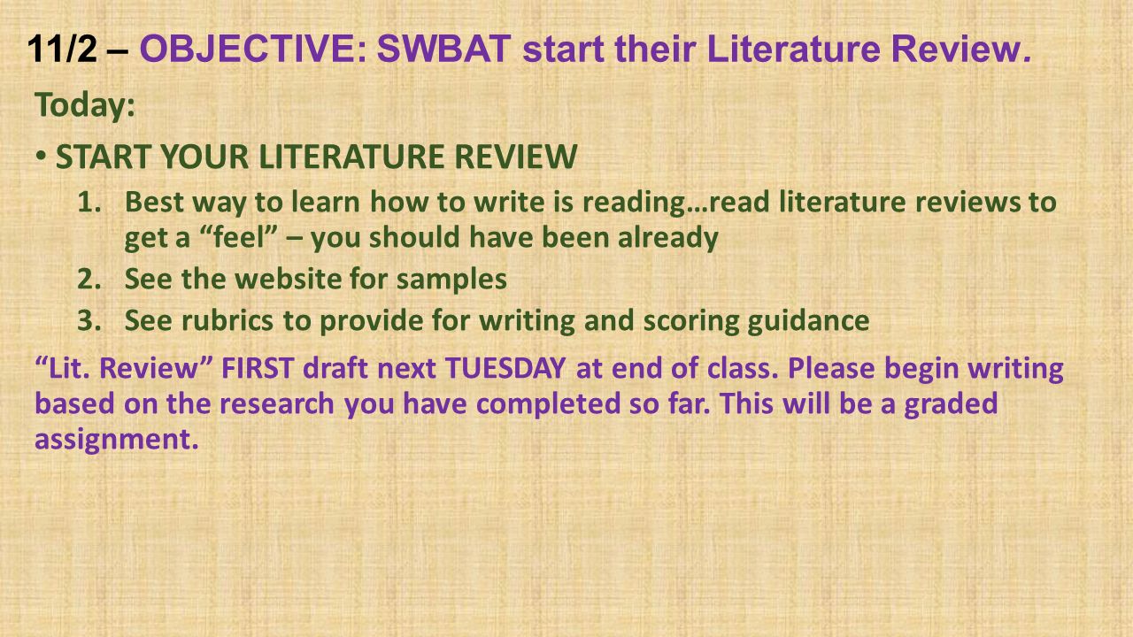 samples of literature reviews
