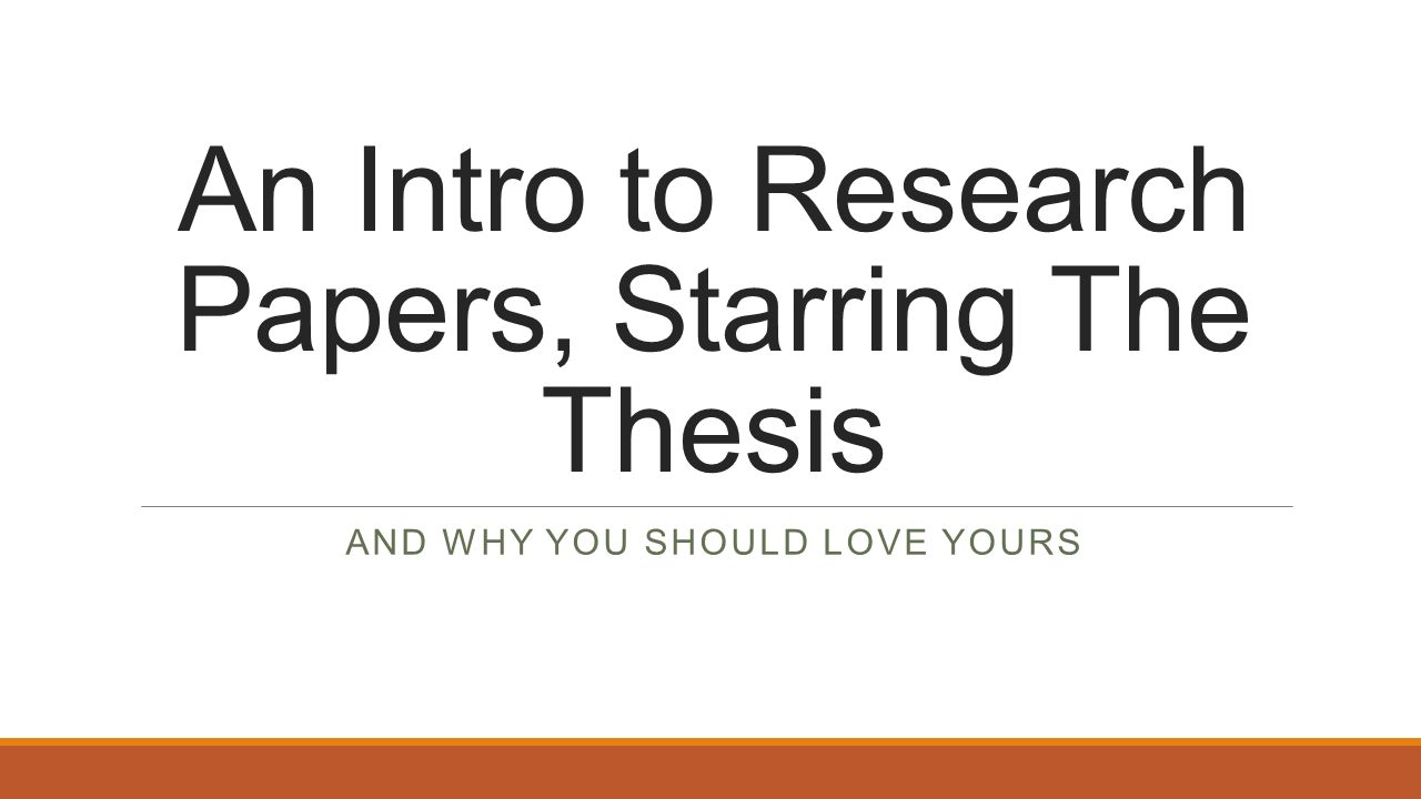 Thesis In Research Paper