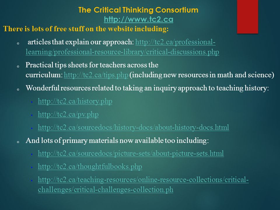 Explain the image critical thinking consortium